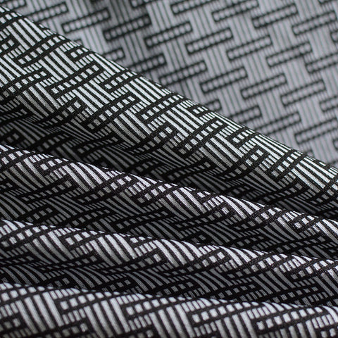 Black Geometric Jacquard, Poly-Viscose, 150 cm, ref EF-4583