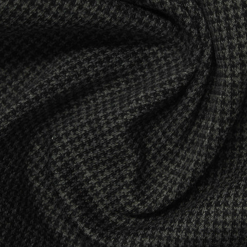 Black Houndstooth Knit, Polyester, 290 gsm