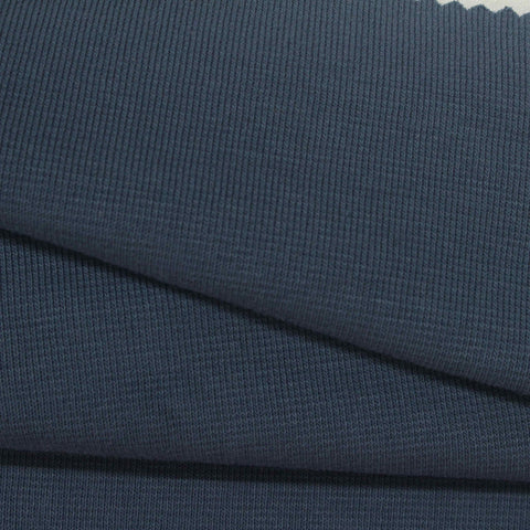 Cotton Stretch Interlock Knit Fabric, 410 gsm, 155 cm — Navy