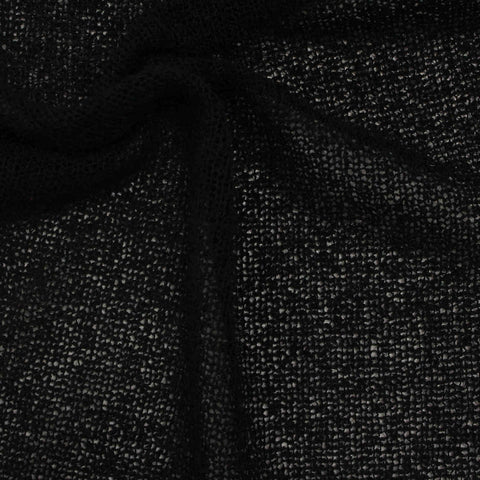 Black Marl Jersey Knit, Polyester, 170 gsm, 170 cm