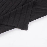 Striped Viscose Polyester Stretch Rib Knit Fabric, 215 gsm, 160 cm — Black — photo 2