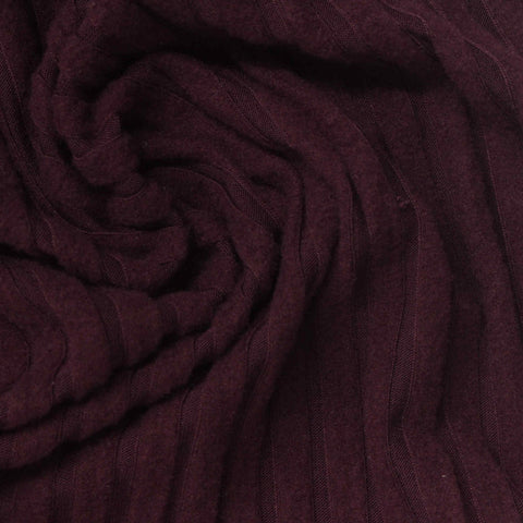 Brushed Polyester Viscose Stretch Rib Knit Fabric, 250 gsm, 150 cm — Purple