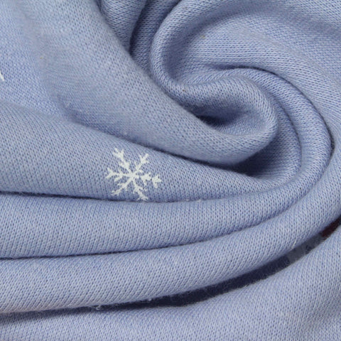 Jacquard Brushed Cotton Polyester French Terry Fabric, 260 gsm, 150 cm — Blue