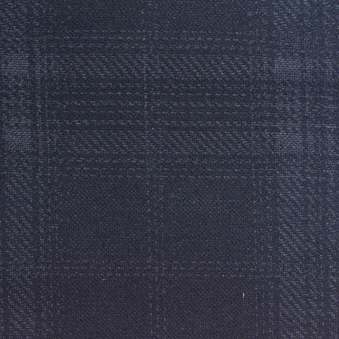 Dark Blue Check Jacquard, Poly-Viscose