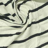 Off-White Horizontal-Stripe Jersey Knit, Viscose — photo 2