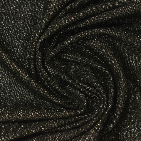 Black Marl Jersey Knit, Viscose-Metallic