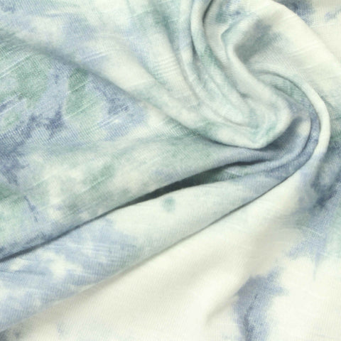 Blue Abstract Jersey Knit, Poly-Viscose
