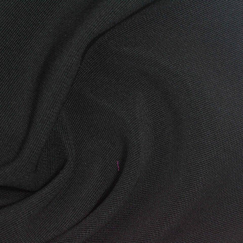 Polyester Stretch Knit Fabric, 320 gsm, 150 cm — Black