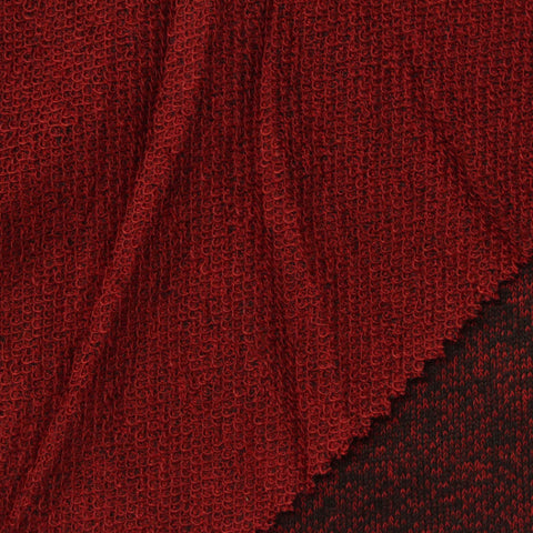 Red Marl French Terry, Polyester, 275 gsm