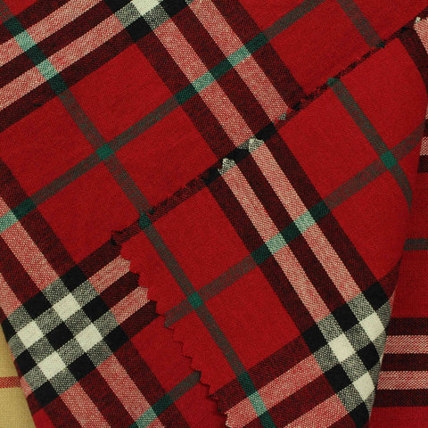 Red Plaid Woven, Cotton, 125 gsm, 145 cm, ref EF-206452