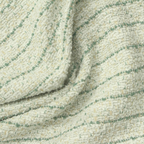 Green Horizontal-Stripe Bouclé, Polyester