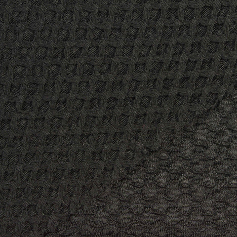 Jacquard Polyester Stretch Warp Knit Fabric, 190 gsm, 130 cm — Black