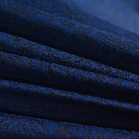 Jacquard Cotton Nylon Stretch Knit Fabric, 350 gsm, 160 cm — Navy