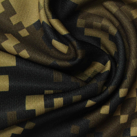 Green Camo Birdseye Knit, Polyester