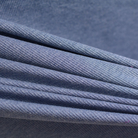 Heathered Blue Marl Rib Knit, Poly-Viscose