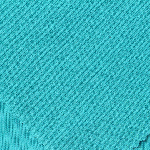 Cotton Stretch Rib Knit Fabric, 250 gsm, 115 cm — Blue