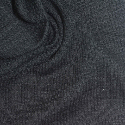 Slub Polyester Cotton Stretch Jersey Knit Fabric, 215 gsm, 165 cm — Navy