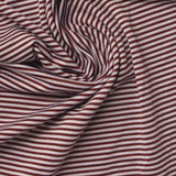Maroon Stripe Jersey Knit, Polyester — photo 2
