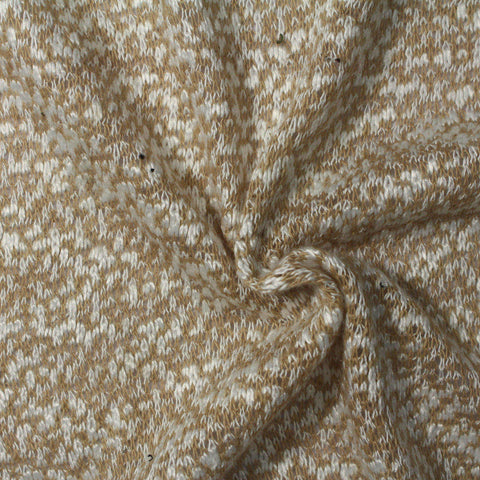 Brown Marl Chunky Knit, Viscose-Poly, 234 gsm