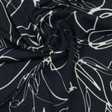 White Lines Jersey Knit, Polyester — photo 2