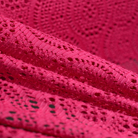 Magenta Openwork Jersey Knit, Polyester