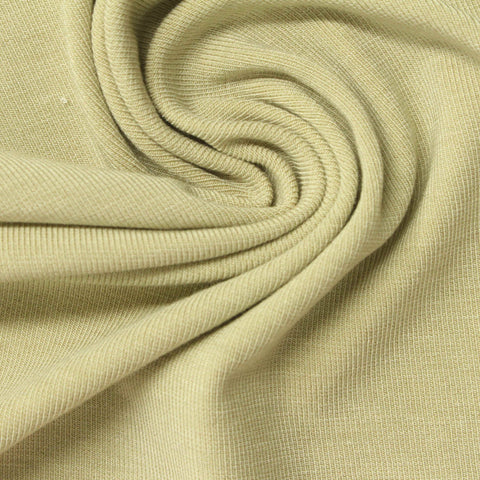 Viscose Acrylic Stretch Rib Knit Fabric, 296 gsm, 170 cm — Khaki