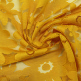 Yellow Floral Knit, Viscose-Poly — photo 2