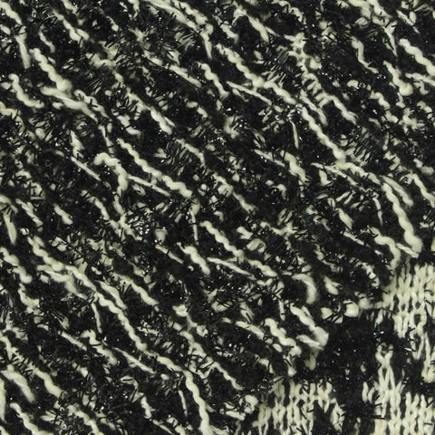 Black Houndstooth Bouclé, Poly-Cotton
