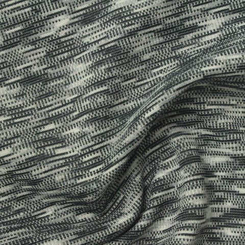 Dark Grey Lines Interlock Knit, Polyester