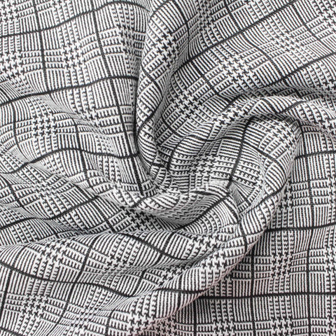 Black Plaid Jacquard, Polyester, 282 gsm