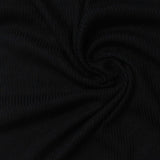 Polyester Viscose Rib Knit Fabric, 160 gsm — Black — photo 2