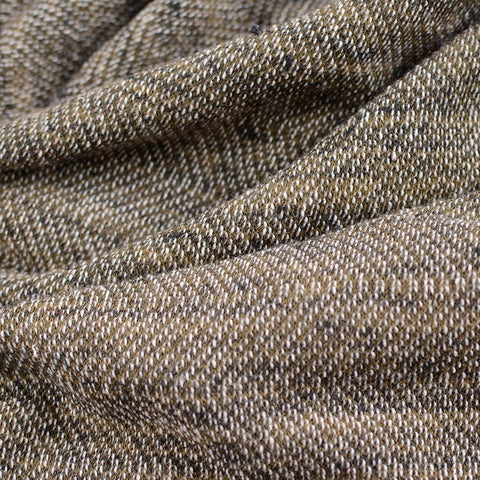 Orange Heathered-Herringbone French Terry, Poly-Cotton