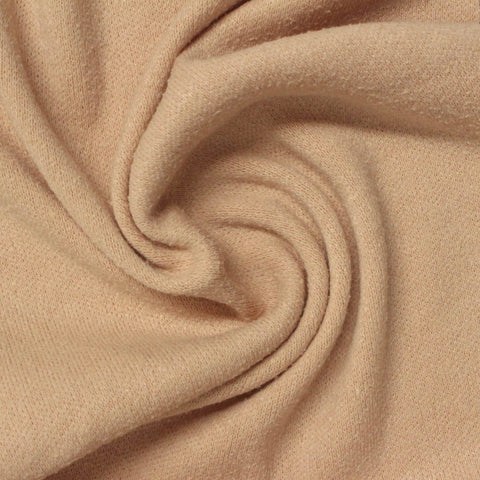 Viscose Nylon Blend Rib Knit Fabric, 290 gsm, 130 cm — Beige