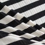 Black Horizontal-Stripe Rib Knit, Poly-Cotton — photo 2