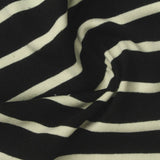 White Horizontal-Stripe Jersey Knit, Poly-Cotton — photo 2