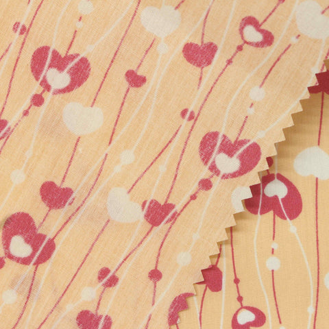 Red Hearts Woven, Cotton
