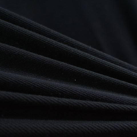 Viscose Stretch Rib Knit Fabric, 210 gsm, 158 cm — Black