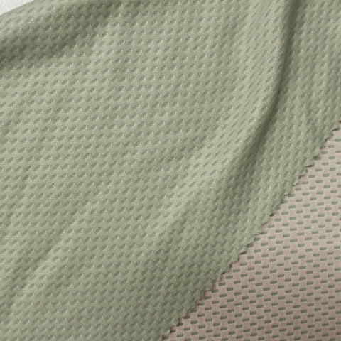 Light Green Geometric-Dash Interlock Knit, Viscose-Nylon