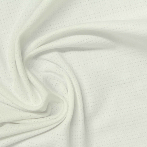 Jacquard Polyester Stretch Mesh Fabric, 130 gsm, 155 cm — White