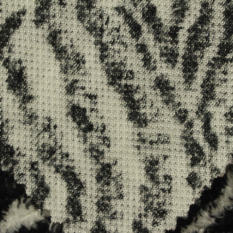 Black Zebra Knit, Polyester, 340 gsm