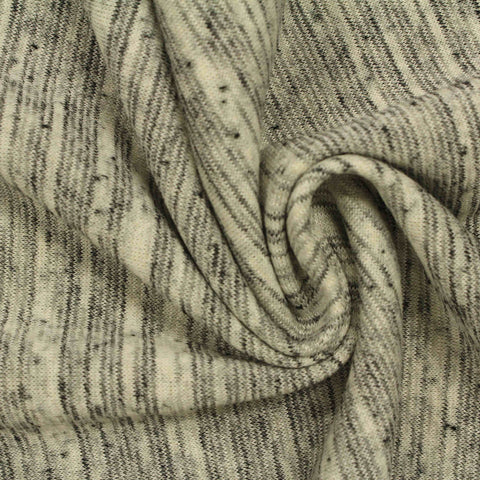 Heathered Cream Marl French Terry, Poly-Cotton