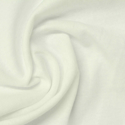 100% Cotton Jersey Knit Fabric, 200 gsm, 187 cm — White