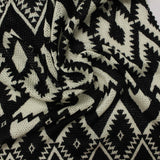 Black Geometric-Zigzag Jacquard, Viscose — photo 2