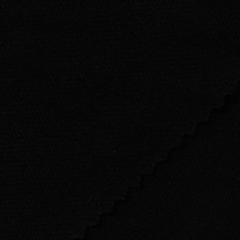 Brushed Polyester Viscose Stretch Interlock Knit Fabric, 196 gsm, 155 cm — Black