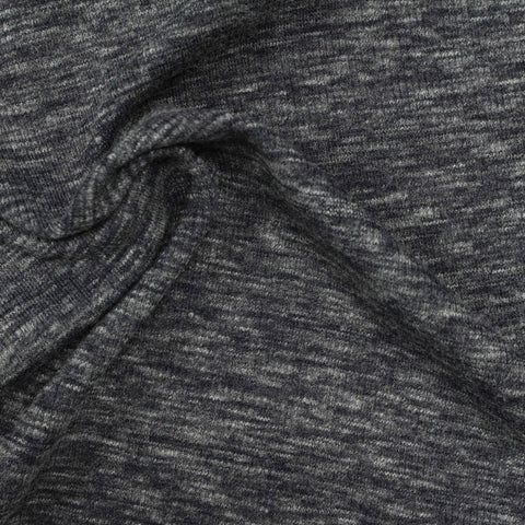 Light Grey Marl Rib Knit, Polyester, 310 gsm, 112 cm