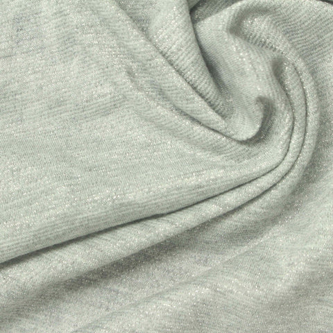 Light Grey Heathered-Marl Jersey Knit, Viscose-Metallic