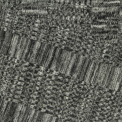 Black Heathered-Marl Rib Knit, Polyester, 290 gsm