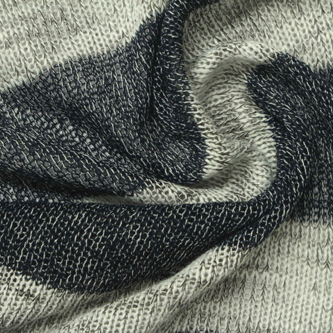 Dark Grey Horizontal-Stripe Chunky Knit, Viscose-Poly, 220 gsm, 160 cm, ref EF-262954