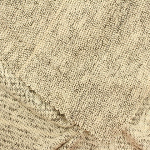 Beige Marl Chunky Knit, Viscose-Poly, 201 gsm