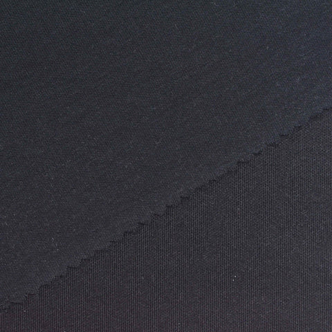 Polyester Cotton Stretch Scuba Knit Fabric, 310 gsm, 160 cm — Black